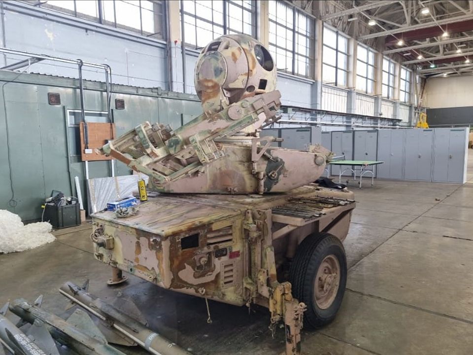 Rapier missile launcer before blast cleaning
